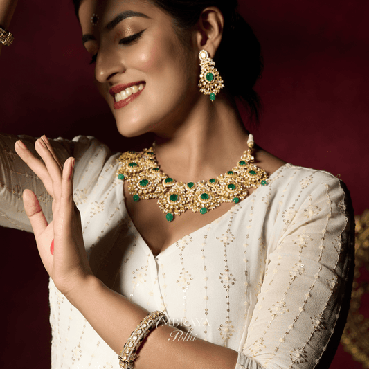 Keya Necklace Set - Ambraya Polki