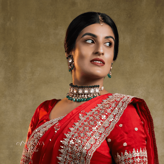 Nurvi Necklace Set - Ambraya Polki