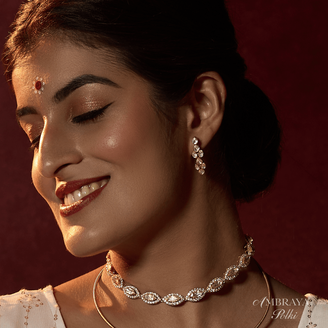 Eshani Earrings - Ambraya Polki
