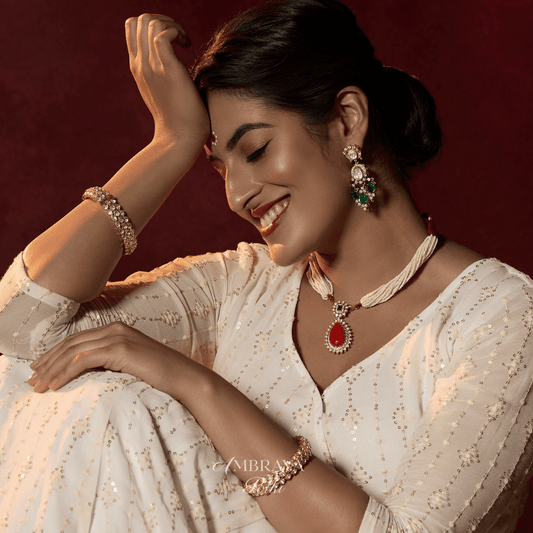 Maya Moonga Pendant - Ambraya Polki