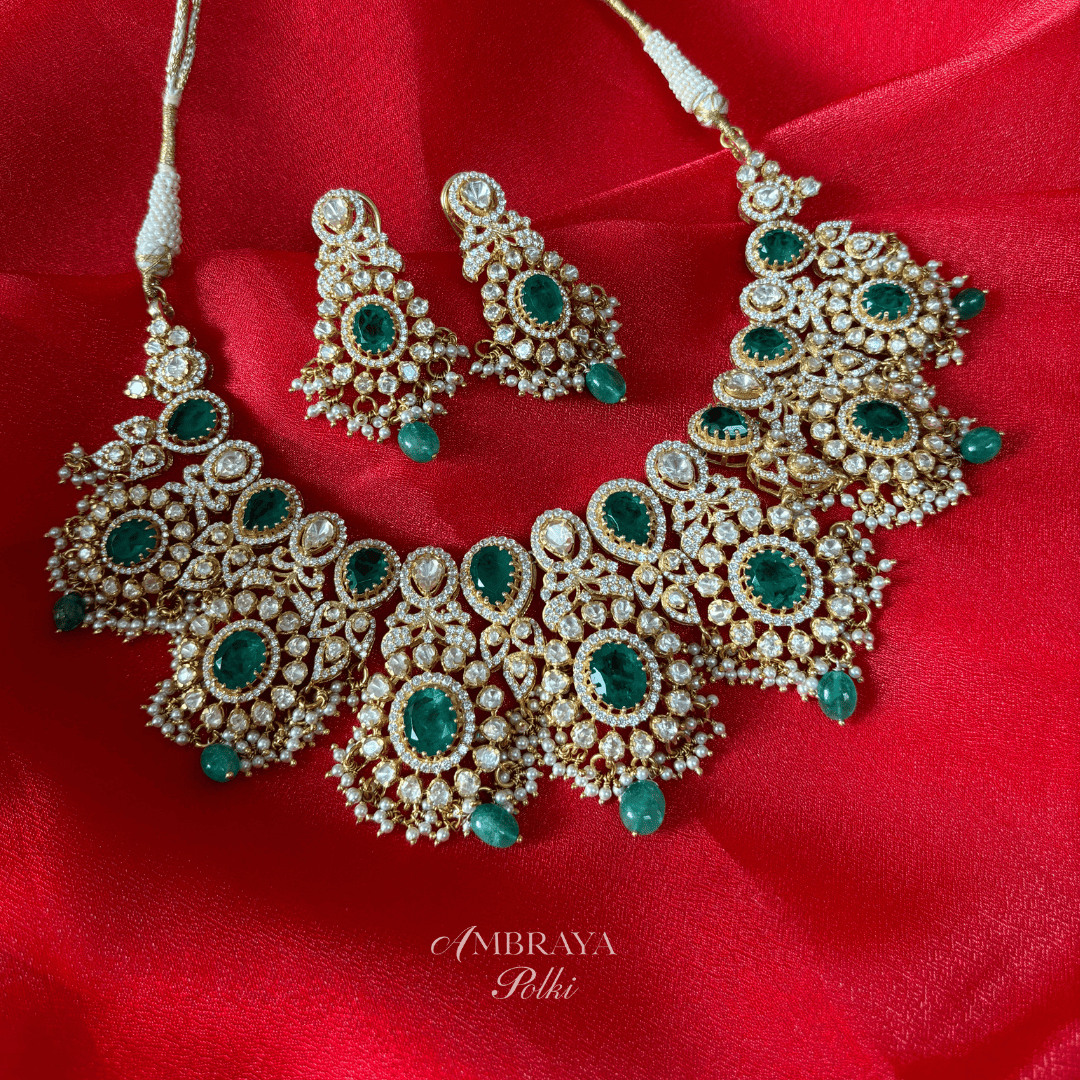 Keya Necklace Set - Ambraya Polki