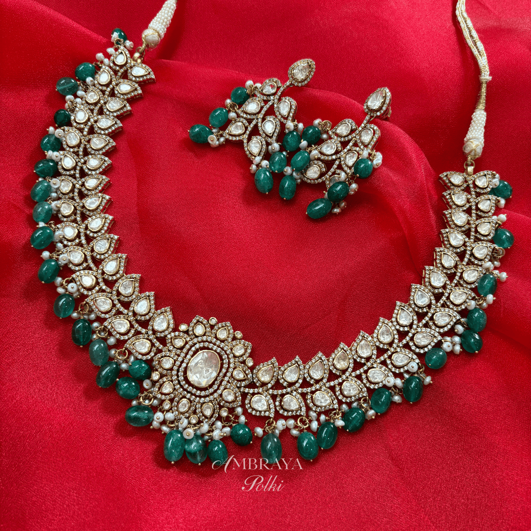 Malini Necklace Set - Ambraya Polki