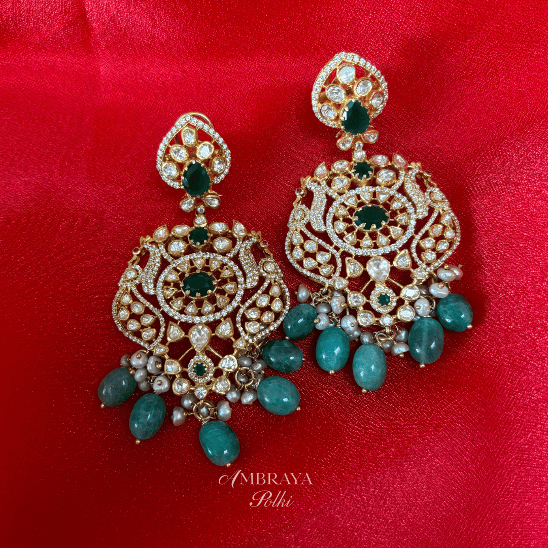 Adya Earrings - Ambraya Polki