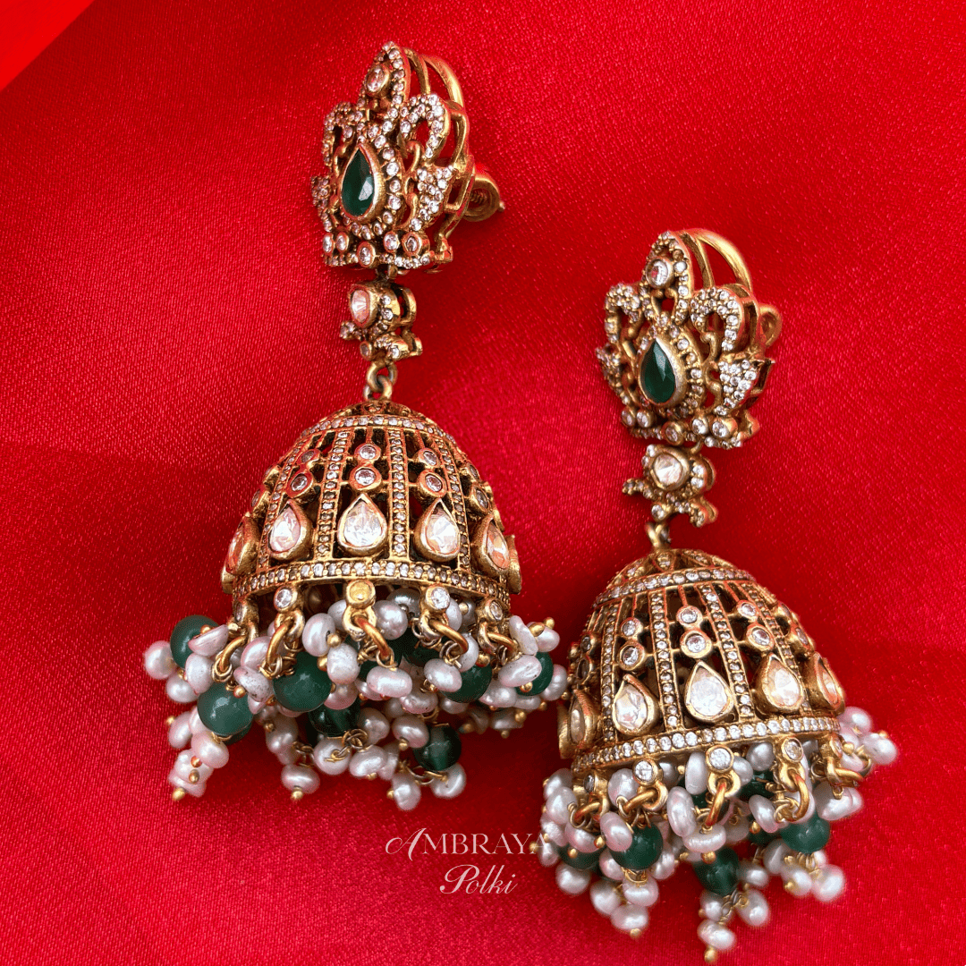 Amaya Earrings - Ambraya Polki