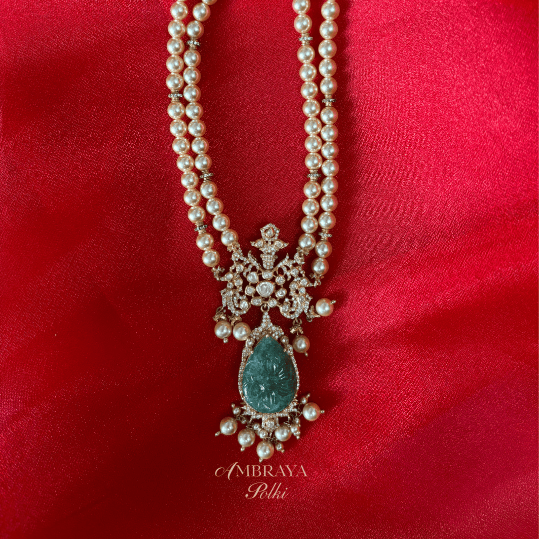 Rudrani Long Necklace - Ambraya Polki