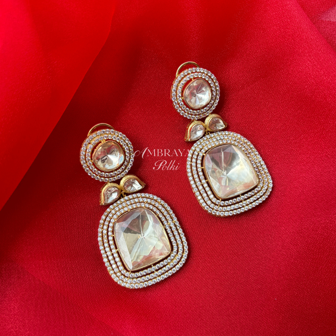 Saira Earrings - Ambraya Polki