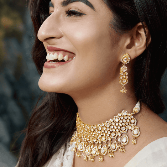 Anika Earrings - Ambraya Polki