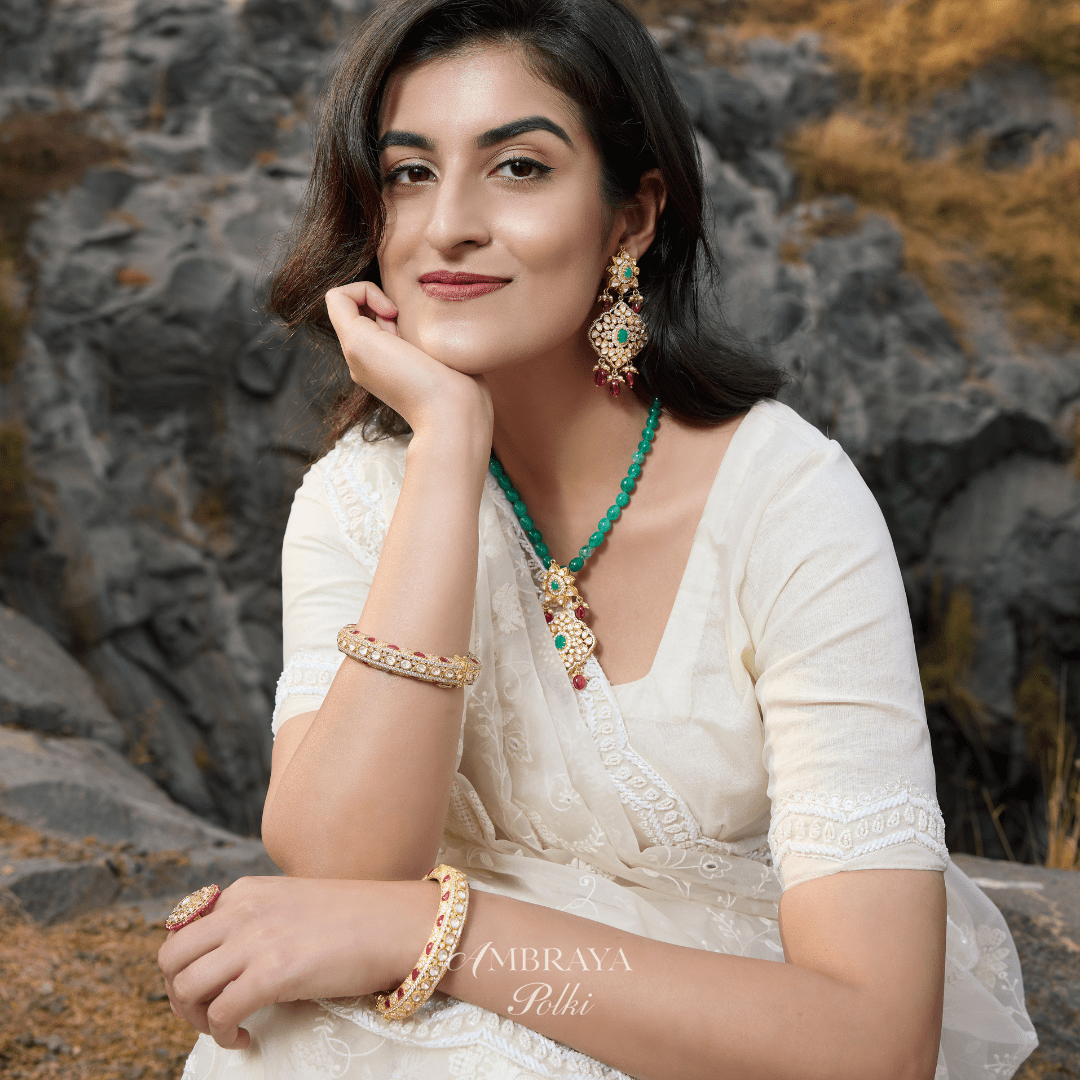 Prana Pendant Set - Ambraya Polki