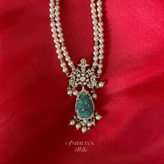Rudrani Long Necklace - Ambraya Polki