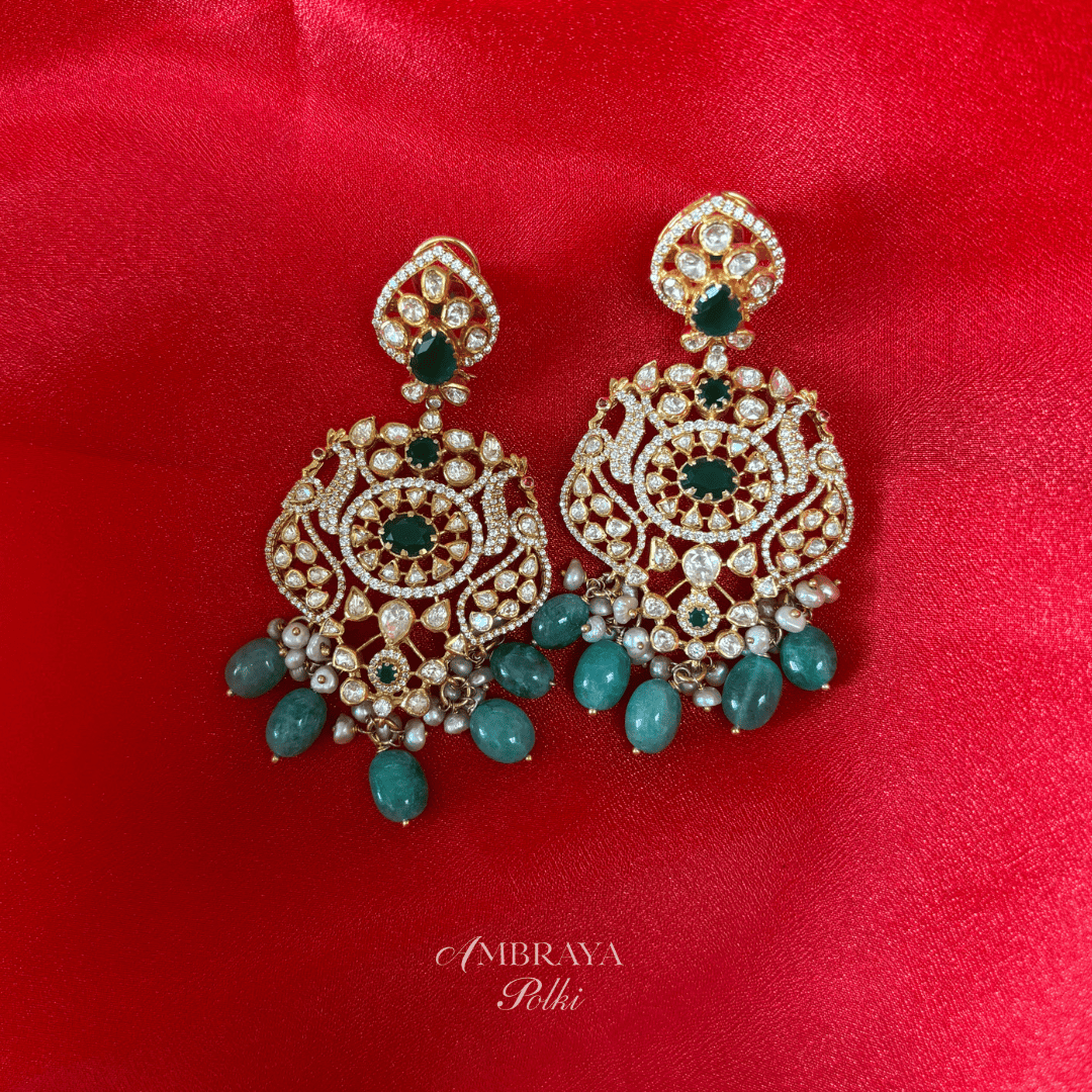 Adya Earrings - Ambraya Polki