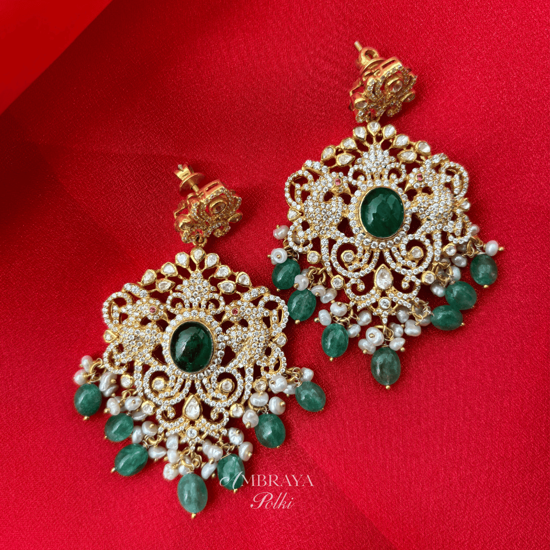 Zuhi Earrings - Ambraya Polki
