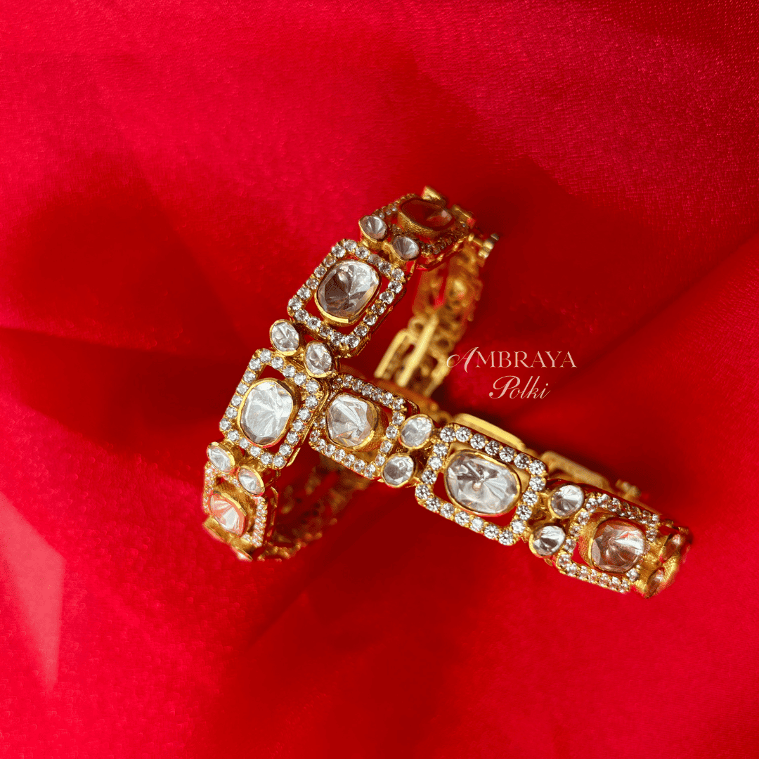 Anaya Bangles (Pair) - Ambraya Polki