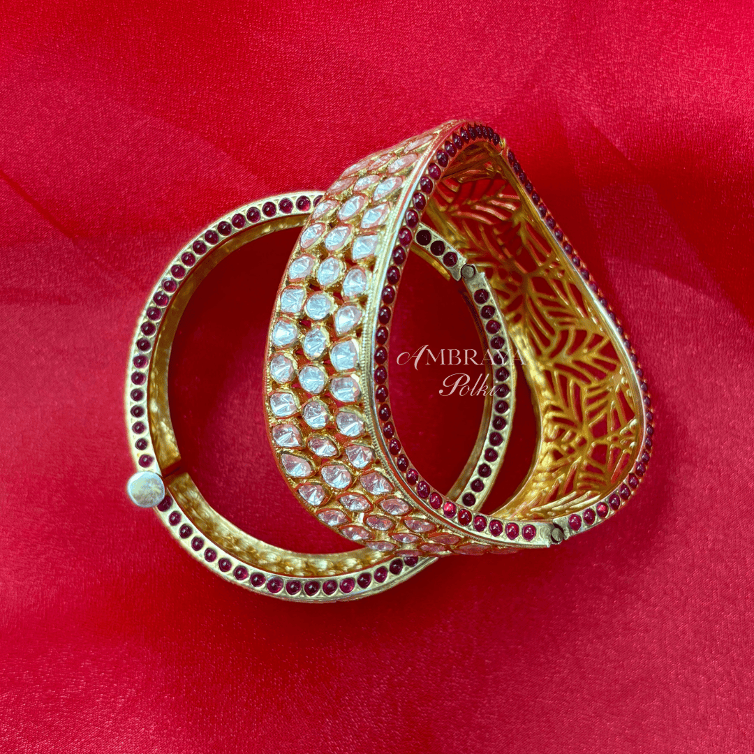 Varya Bangles (Pair) - Ambraya Polki