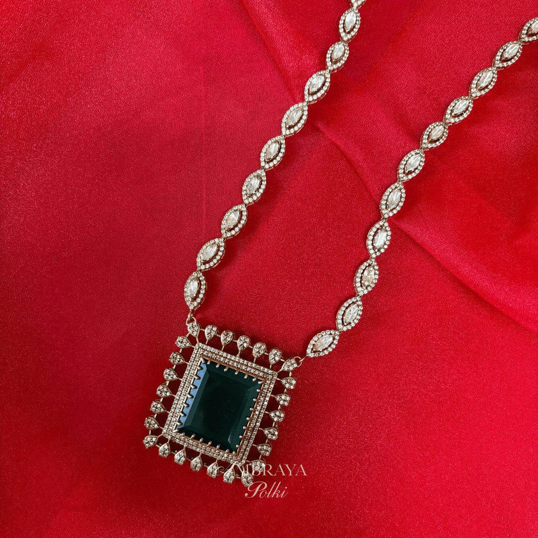 Nayantara Long Necklace - Ambraya Polki