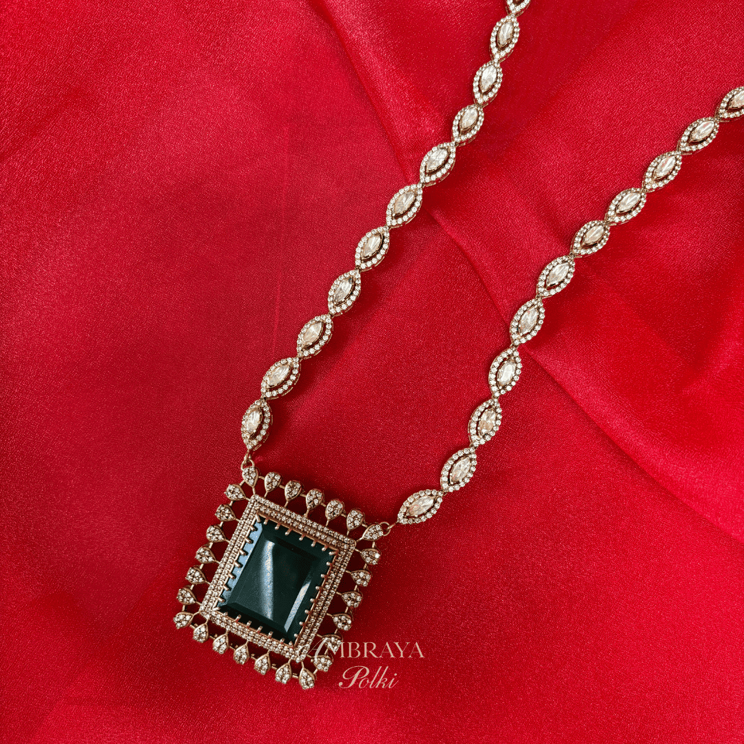 Nayantara Long Necklace - Ambraya Polki
