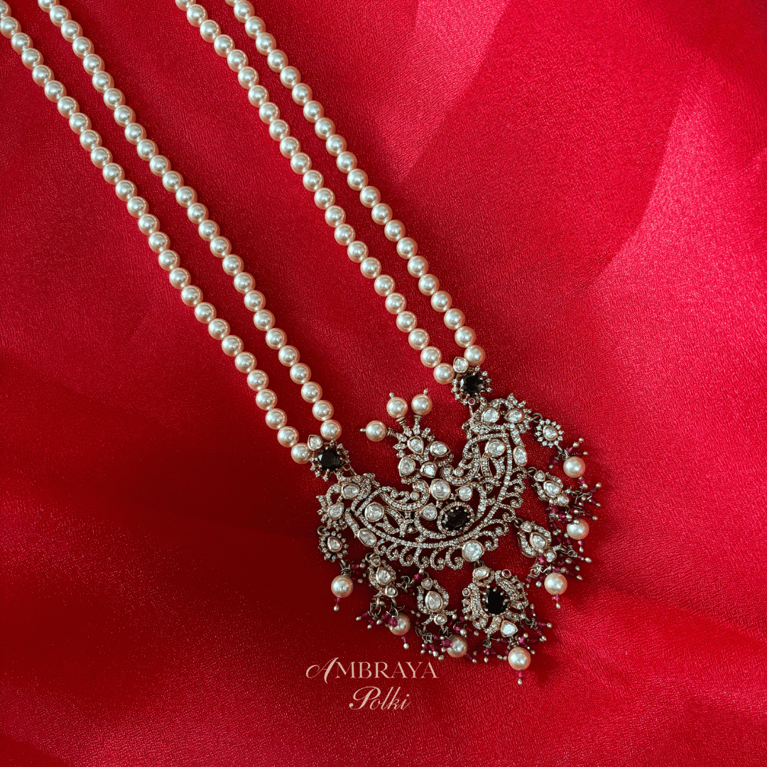 Ruhi Long Necklace - Ambraya Polki
