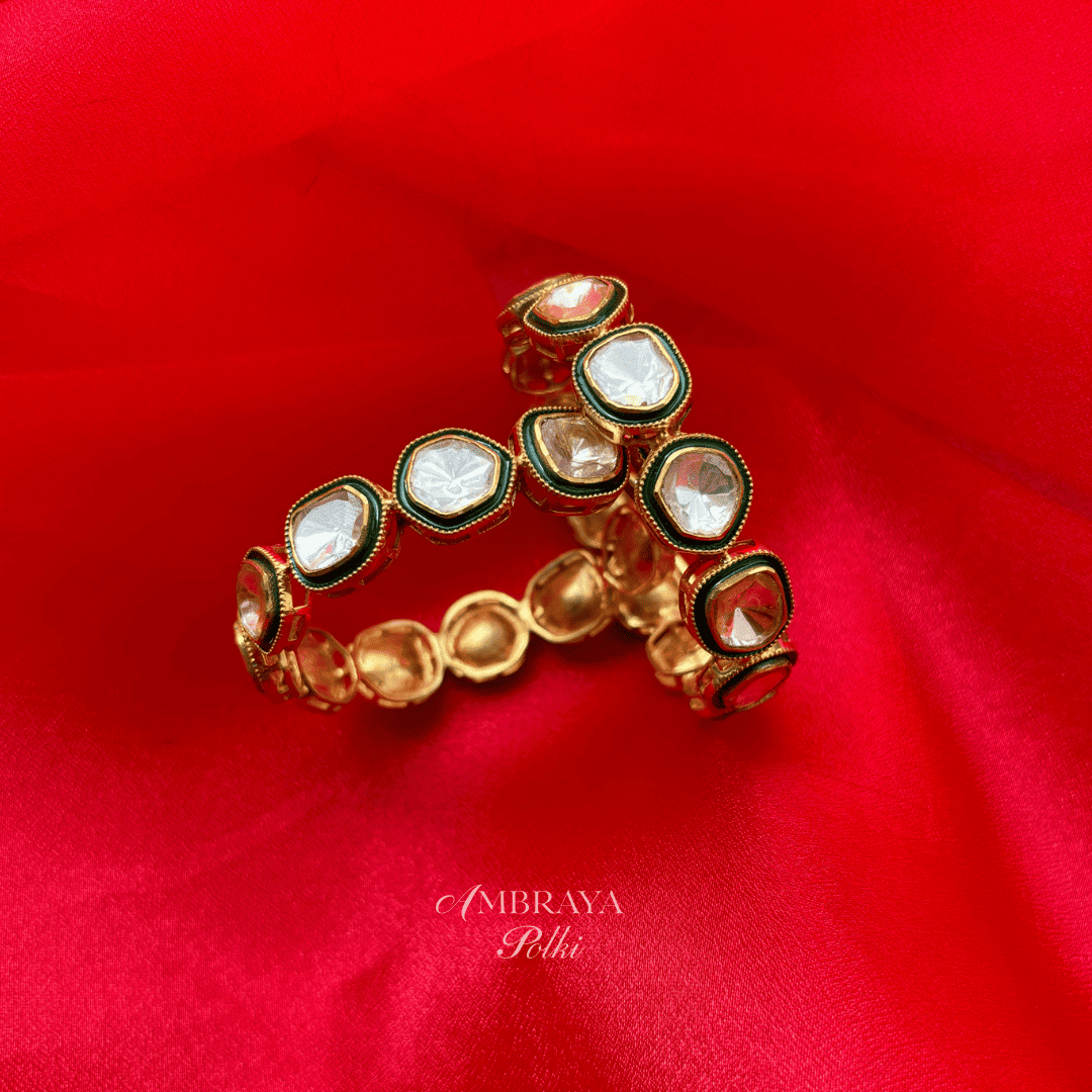 Zia Bangles (Pair) - Ambraya Polki