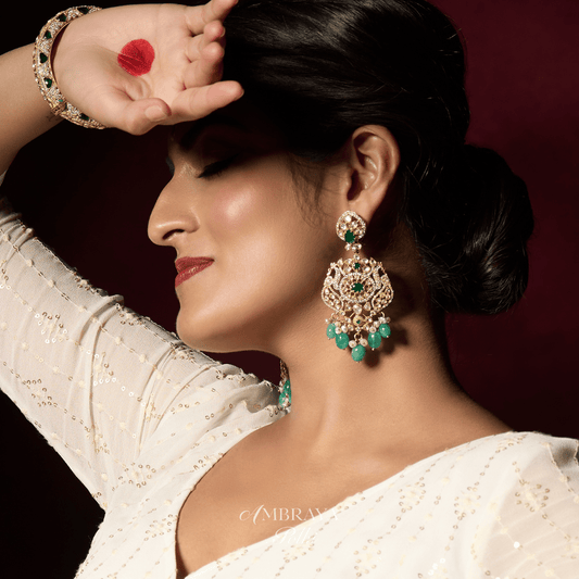 Zuhi Earrings - Ambraya Polki