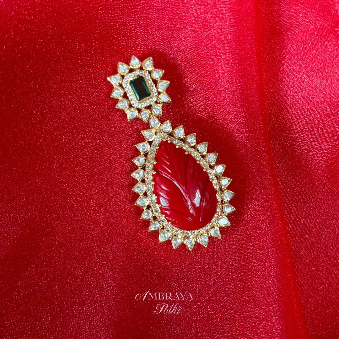 Maya Moonga Pendant - Ambraya Polki