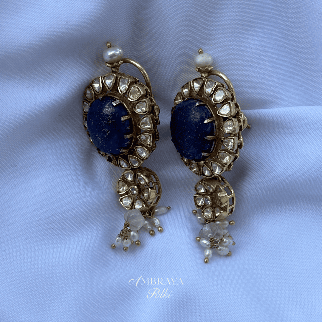 Reeva Earrings - Ambraya Polki