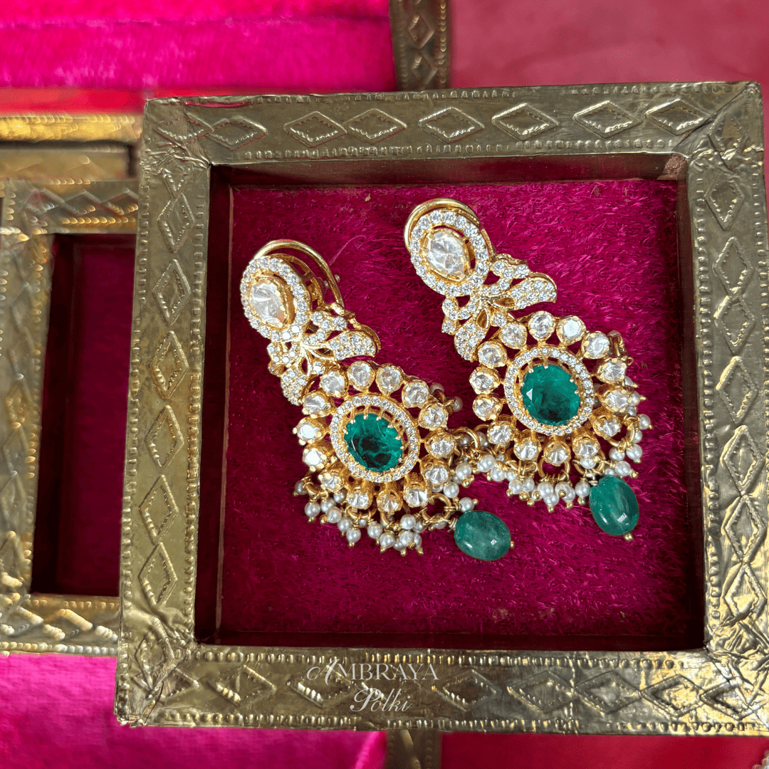 Keya Earrings - Ambraya Polki