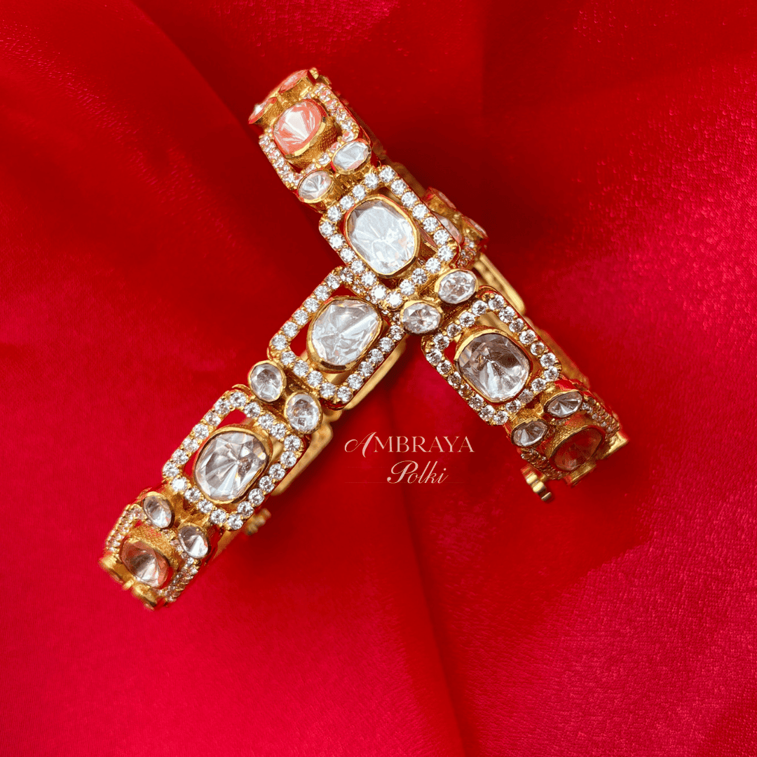 Anaya Bangles (Pair) - Ambraya Polki