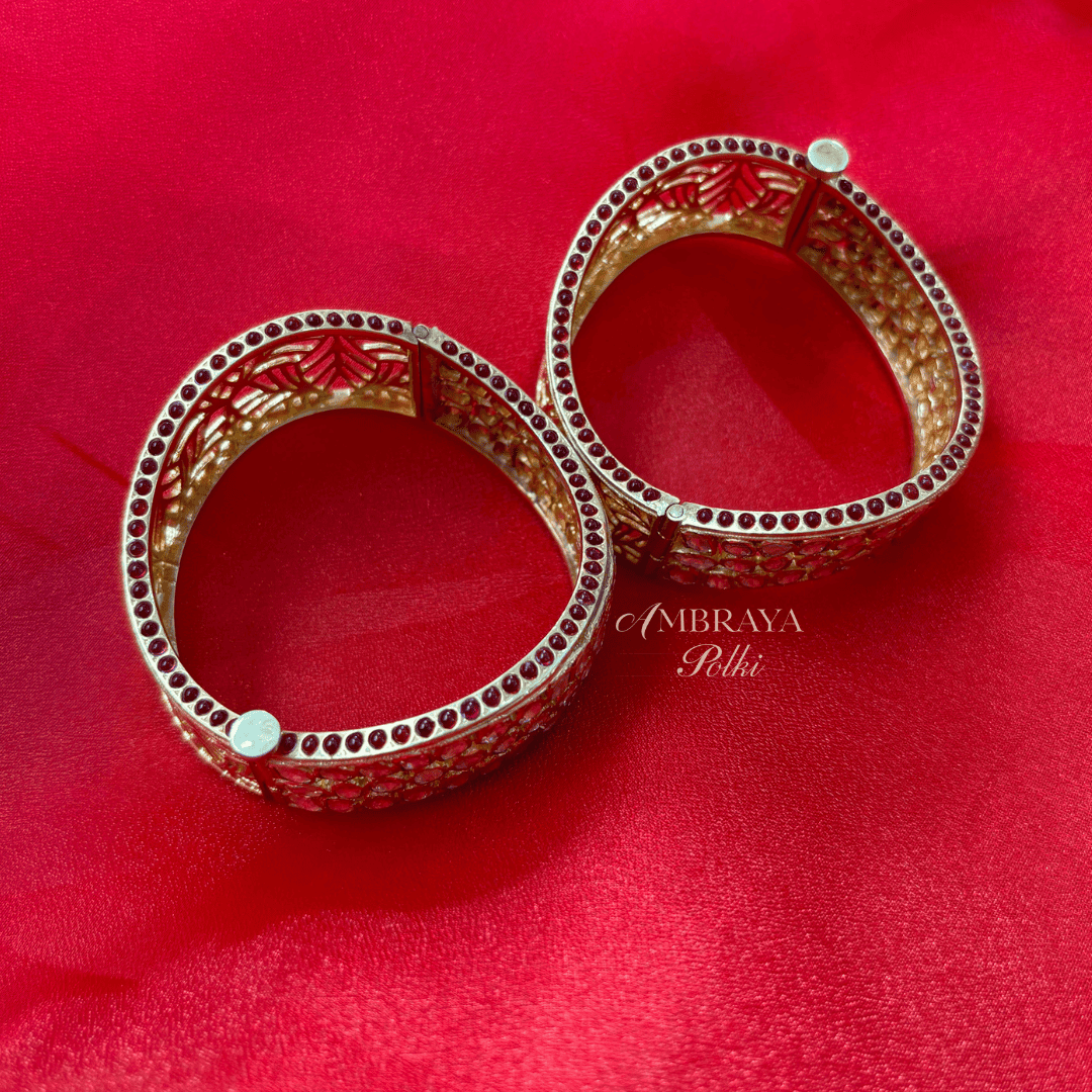 Varya Bangles (Pair) - Ambraya Polki