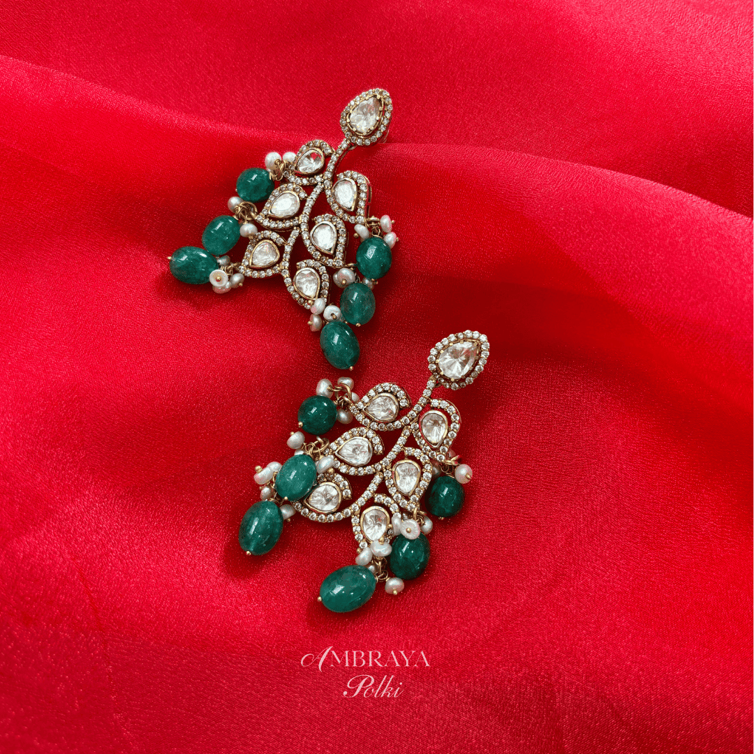 Malini Earrings - Ambraya Polki