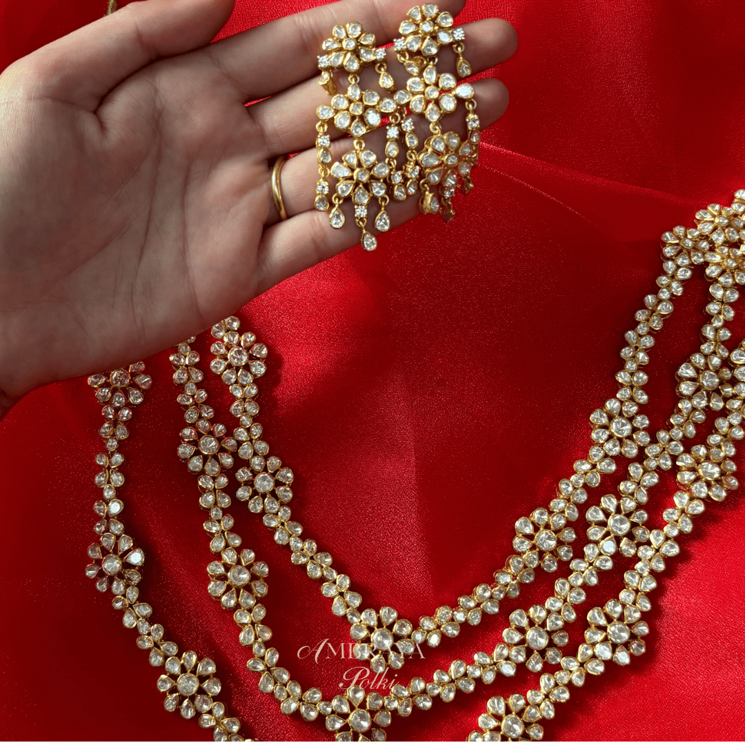 Arna Earrings - Ambraya Polki