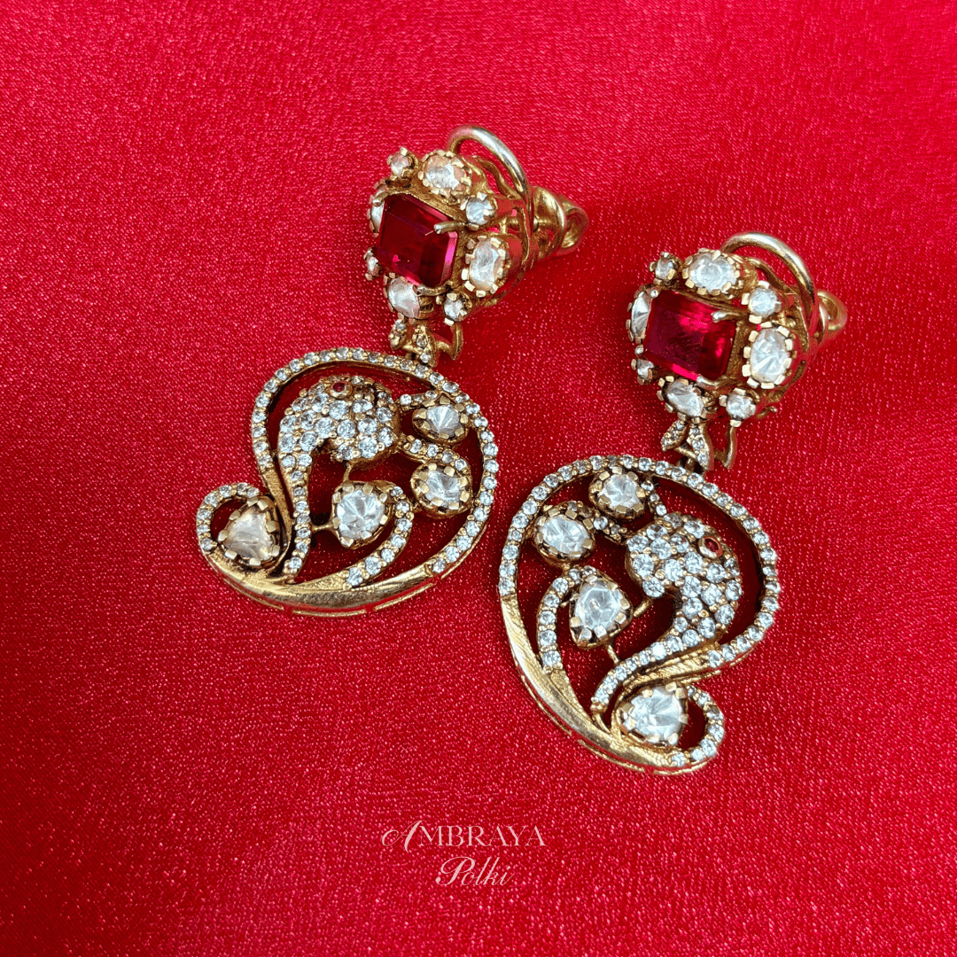 Adrita Earrings - Ambraya Polki
