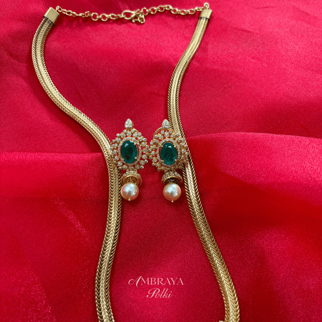 Nitya Necklace Set - Ambraya Polki