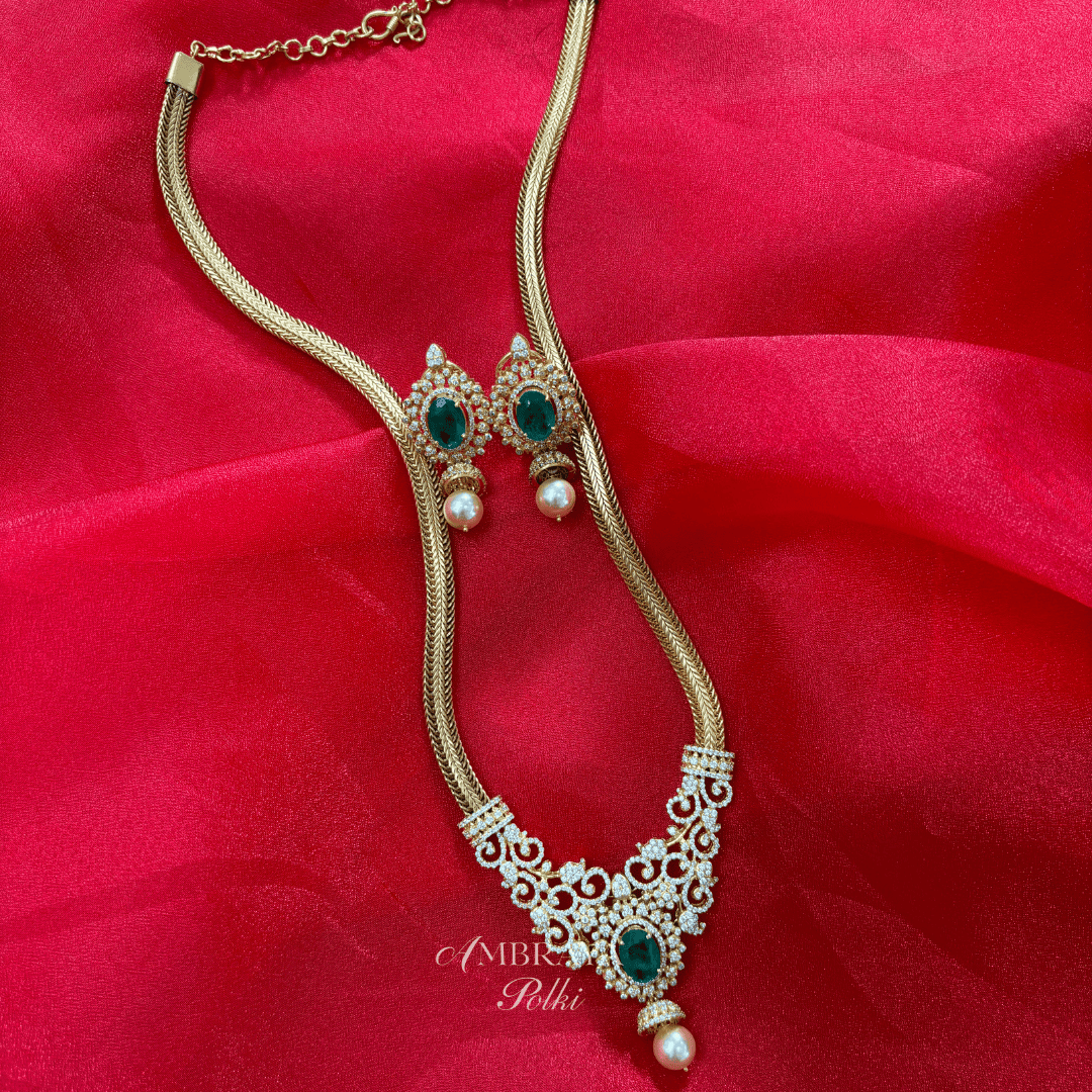 Nitya Necklace Set - Ambraya Polki