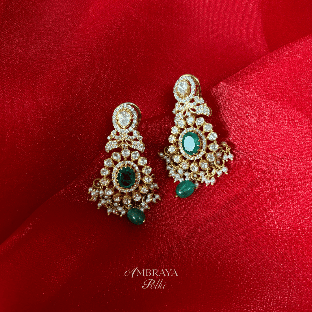 Keya Earrings - Ambraya Polki