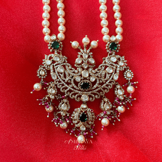 Ruhi Long Necklace - Ambraya Polki
