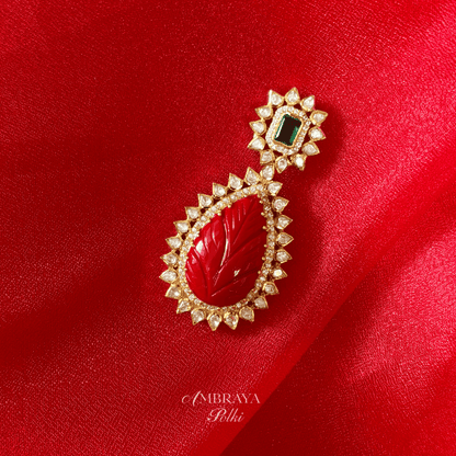 Maya Moonga Pendant - Ambraya Polki