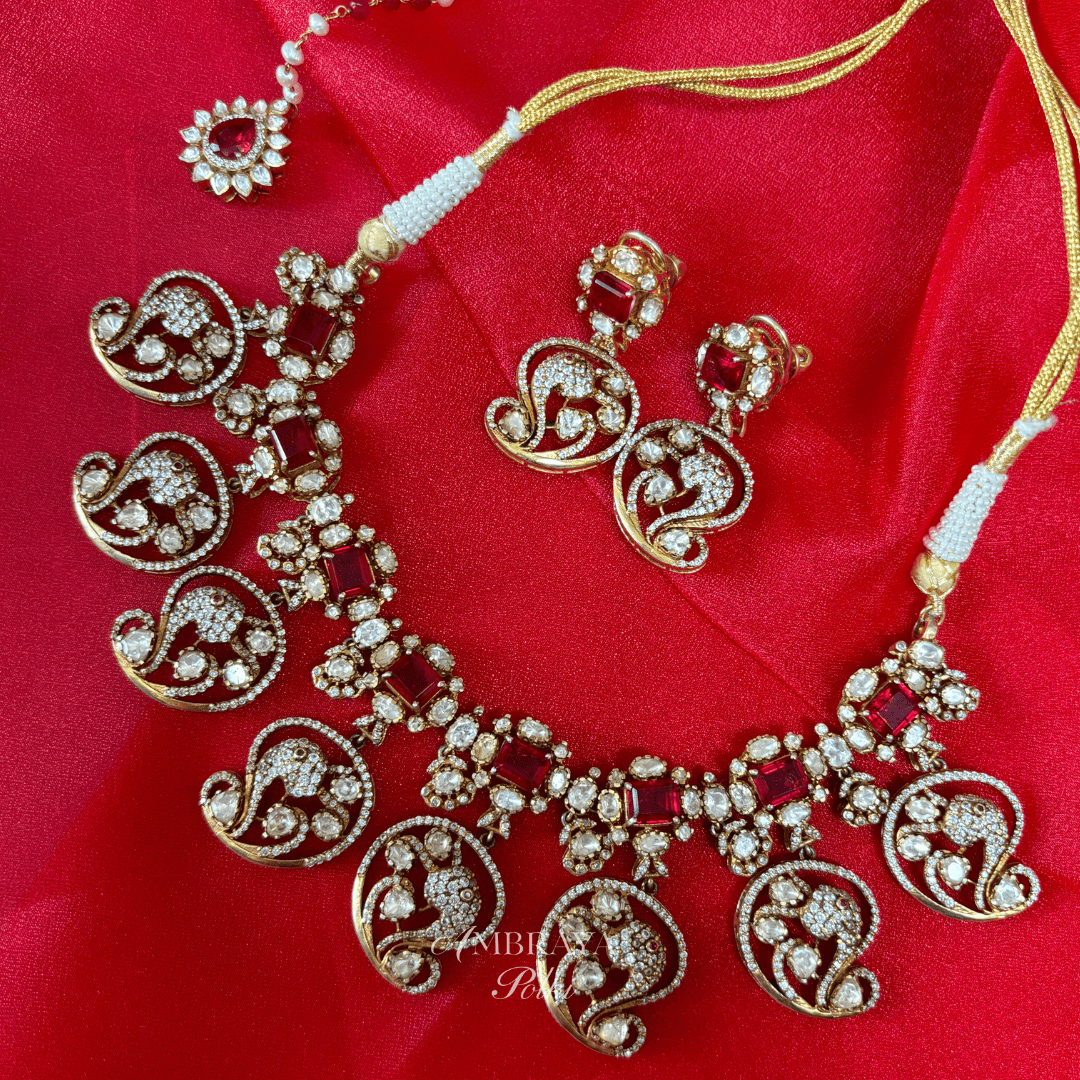 Adrita Necklace Set - Ambraya Polki