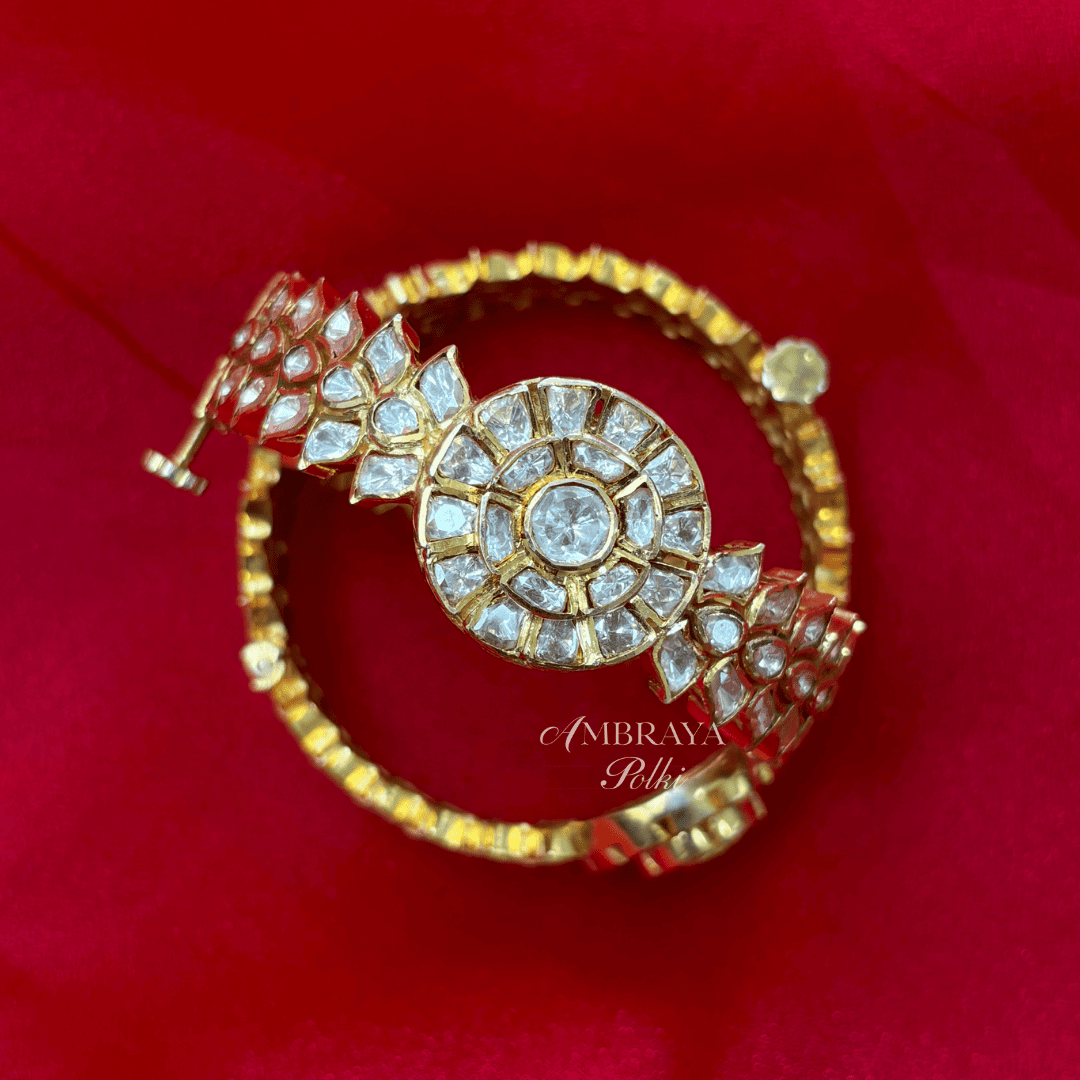 Saanvi Bangles (Pair) - Ambraya Polki