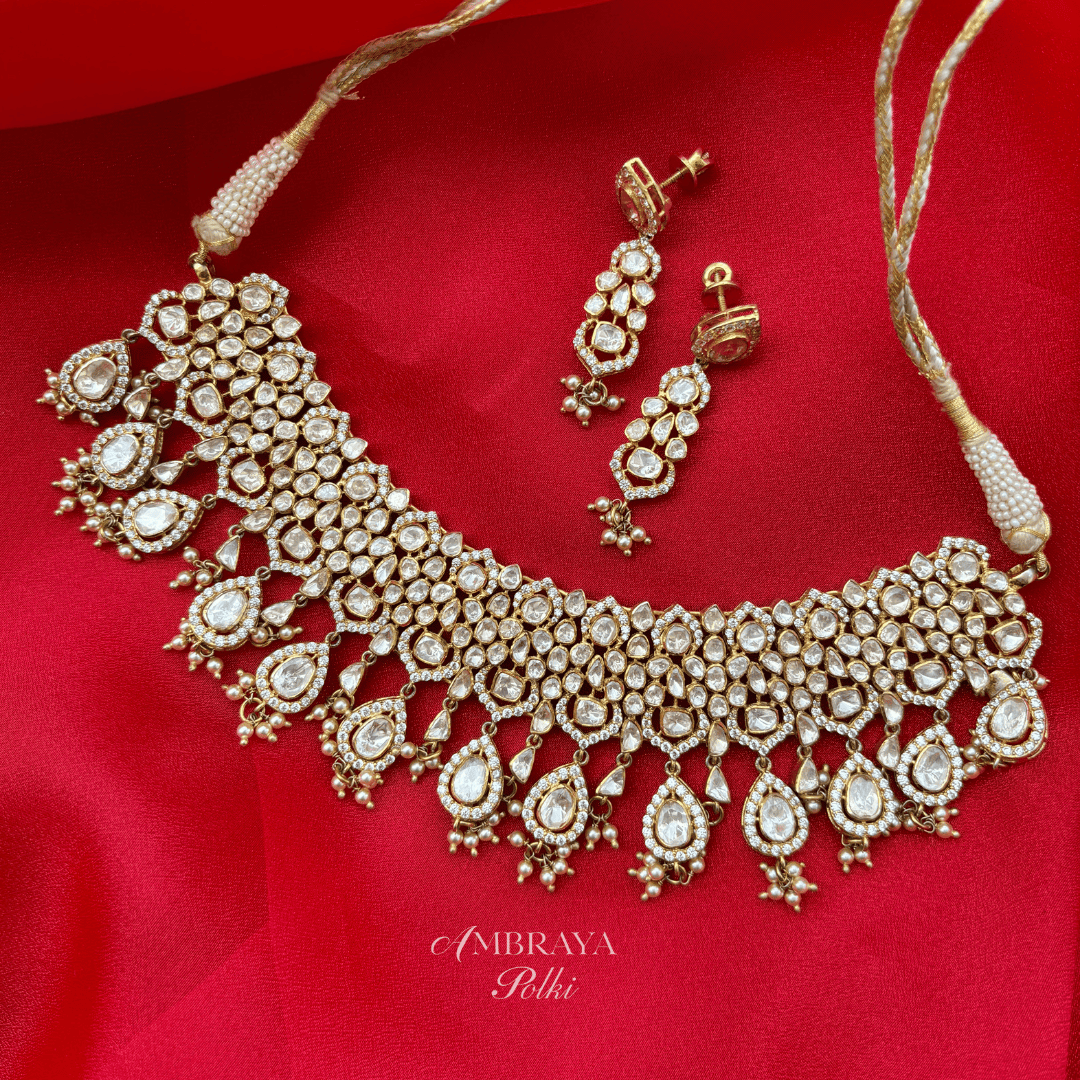 Anika Necklace Set - Ambraya Polki