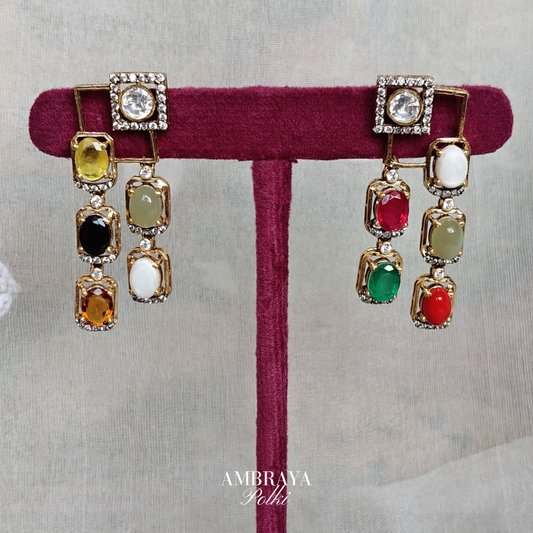 Modern Navratan Earrings