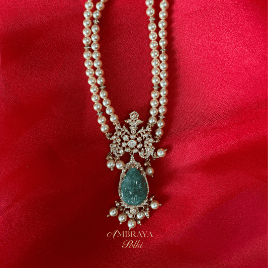 Rudrani Long Necklace - Ambraya Polki