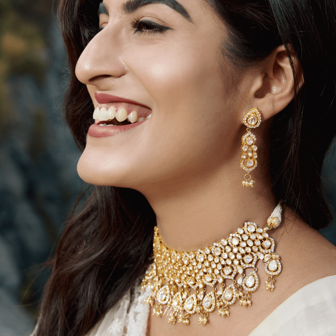 Anika Earrings - Ambraya Polki