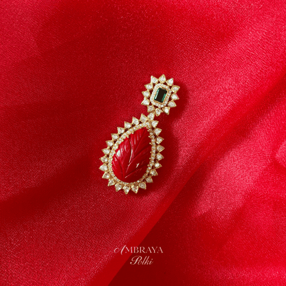 Maya Moonga Pendant - Ambraya Polki
