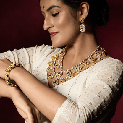 Tanvika Necklace Set - Ambraya Polki