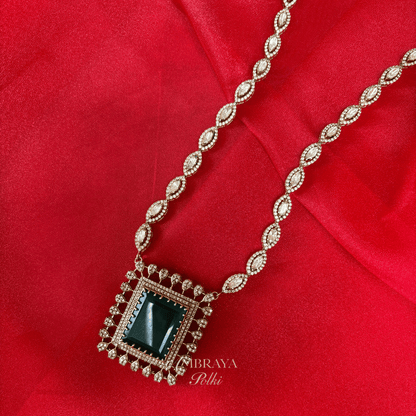 Nayantara Long Necklace - Ambraya Polki