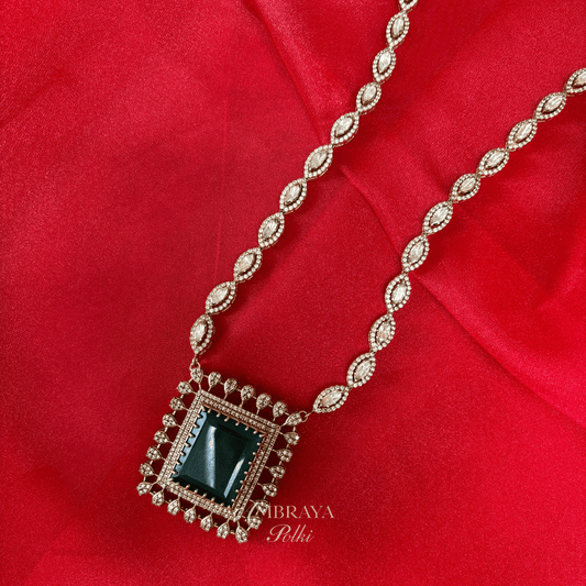 Nayantara Long Necklace - Ambraya Polki