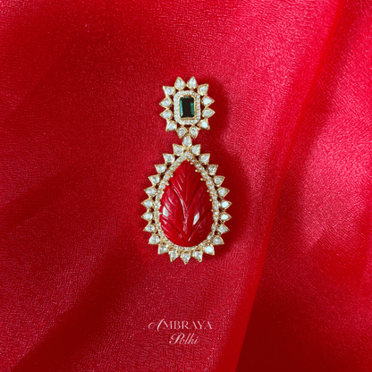 Maya Moonga Pendant - Ambraya Polki