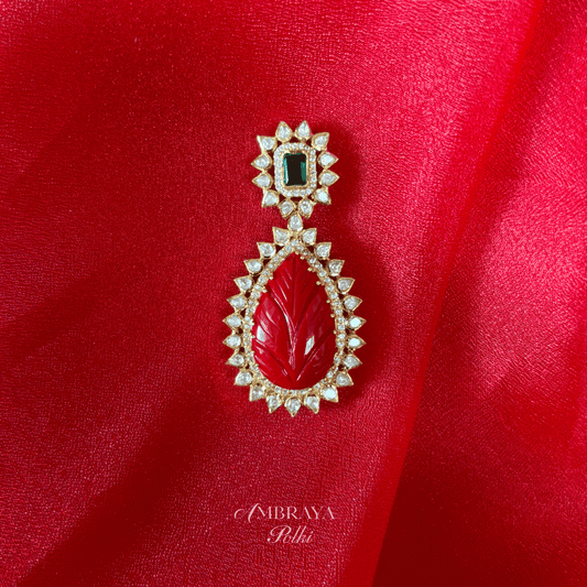 Maya Moonga Pendant - Ambraya Polki