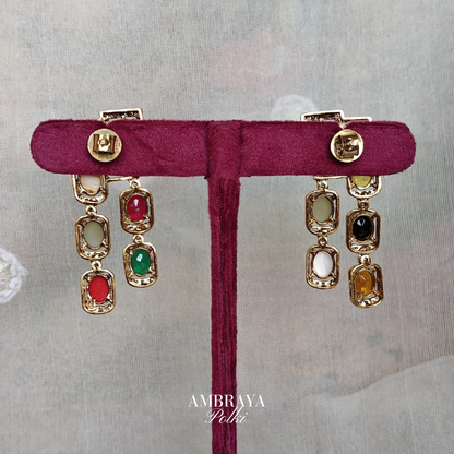 Modern Navratan Earrings