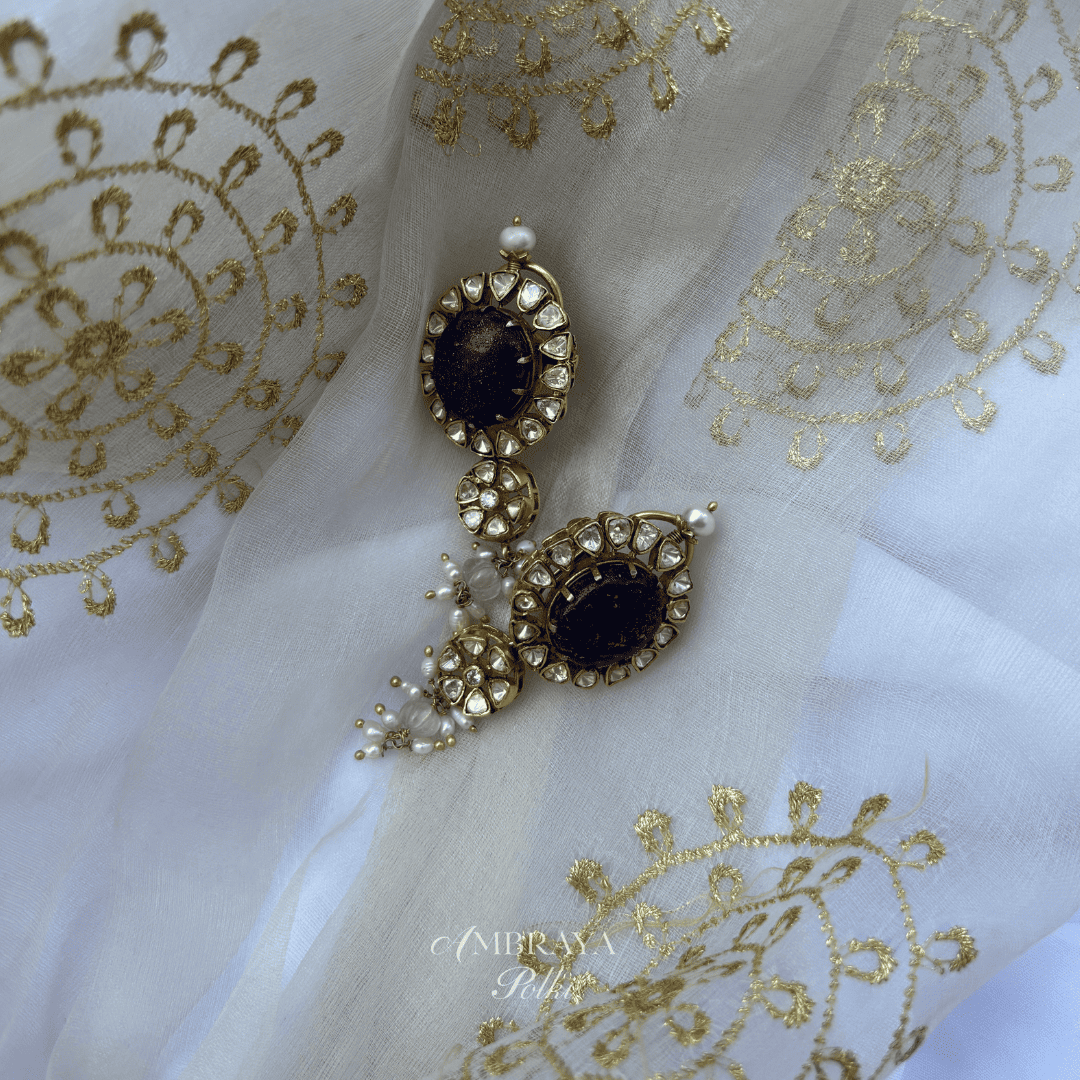Reeva Earrings - Ambraya Polki