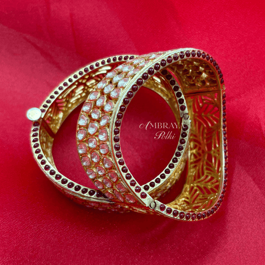 Varya Bangles (Pair) - Ambraya Polki